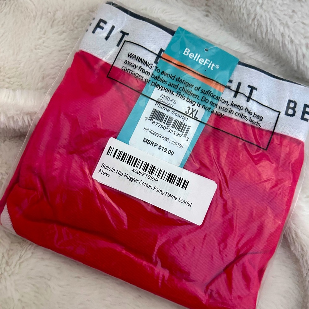 NWT Bellefit Red Hip Hugger Cotton Panty